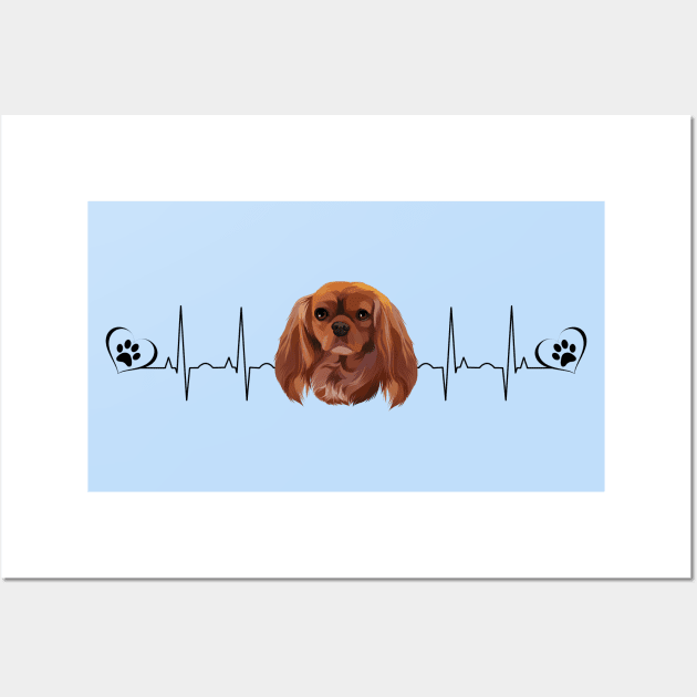 My Heart Beats for my Ruby Cavalier King Charles Spaniel Wall Art by Cavalier Gifts